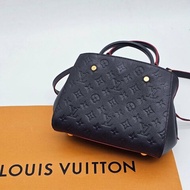Louis Vuitton LV 深藍色 全皮 Montaigne BB 蒙田包/肩背包/手提包