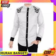 Baju Koko Seragam Hadroh Pria Dewasa Lengan Panjang Putih Fashion Muslim Ala Santri Gus Azmi Terbaru