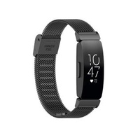 全城熱賣 - 適用於 Fitbit Inspire 3 卡扣細網不銹鋼錶帶（黑色）