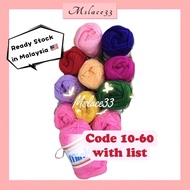 [code 10-60 ] Minlon Crochet Thread/ Benang Kait
