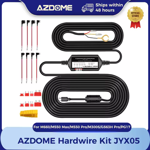 AZDOME JYX05 Car DVR Record Hardwire Kit For M660/M550 Max/M300S/GS63H Pro Low Vol Protection Type-C