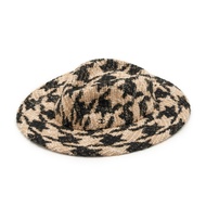 Chanel Beige, Black and Silver Houndstooth Tweed Fedora Hat Size S, 2019
