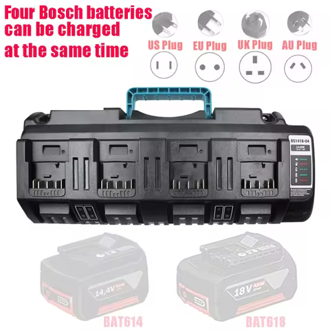 For BOSCH 14.4V 18V Li-ion Charger Rapid Optimum 4-Port 3A Charging Current Replacement Battery Char