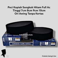 HITAM Peci Songkok Kopiah Kopeah Kopya Full ac black Awing Height 7cm 8cm 9cm 10 cm smooth black vel