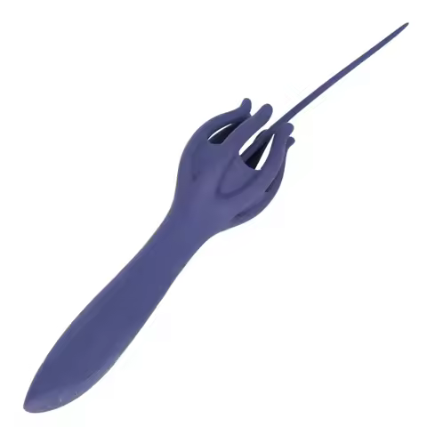 Electric Vibrating Silicone Urethral Sound, Dual-Use Prostate Massager with Claw Handle