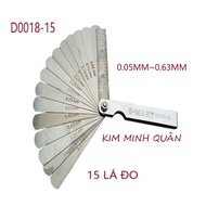Slot Gauge (Adjusting Pulley) 15 Leaves Thickness 0.05~0.63mm D0018-15 CMART