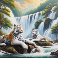 Print Poster, WHITE TIGER, JUMBO Size, 100x70cm & 150x100cm & 200x100cm/Wall Decoration/ Print Paint