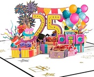 GREETING ART 25th Birthday Gift, Birthday Cards 25 Years, Birthday Card for 25th Birthday, Pop Up Ca
