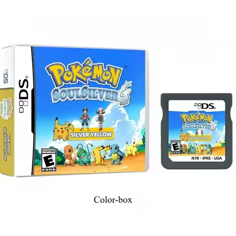 NDS Video Game Card New Pokémon US Version English Pokémon Silver and Yellow Game Cartridge