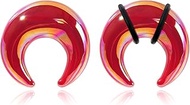 1 Pair Glass Ear Piercing 2G 0G 00G Septum Pincher Tapers Ear Expander C-Shape Buffalo Stretcher, 12