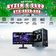 SETCOM+MONITOR / BONMECOM2 คอมประกอบ / CPU AMD AM4 RYZEN 5 5600/ RTX 3050 6GB / Case เลือกแบบได้ครั
