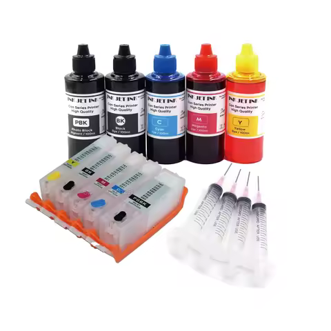 5 Colors PGI 580 581 Refill Ink With Ink Cartridge For Canon PIXMATS705 TR7550 TR8550 TS6150 TS6151 