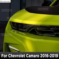 2 Pcs Car Headlight Protective Film Protection Transparent Black TPU Sticker For Chevrolet Camaro 20