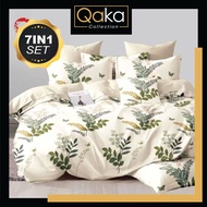 TOP CADAR COMFORTER 5D (7IN1) SET 100% COTTON BEDSHEET QUEEN & KING SIZE IN