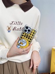 เคสโทรศัพท์มือถือรูปเป็ด Little Duck Mirror Surface Four Corner Hole Compatible Apple 16 pro 16 plus