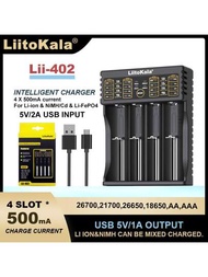Liitokala Lii-402 18650 3.7v 3.2v 3.85v 26650 21700 20700 14500 25500 16340 18350 1.2v 鎳氫鋰電池充電電池充電器