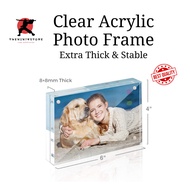 Magnetic Clear Acrylic Photo Frame for Weddings & Events - Available in 4R, 5R, and 6R Sizes
