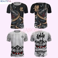 Dragon print t-shirt, sizes XS-3XL, fashion style for men and women.