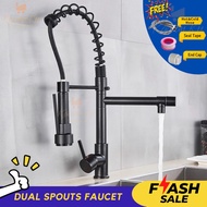 Dual Spout Faucet Kitchen Faucet Deck Mounted Mixer Tap 360 Degree Sprayer Nozzle SUS304 Kitchen Sink Tap Hot Cold Taps