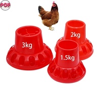 POP 1 Pc Poultry Feeding Tools 1.5/2/3Kg Red Plastic Chicken Feeders Quail Feed Bucket Poultry Farmi