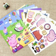 Peppa Pig Pink Piglet Childrens Puzzle Stickers Scene Stickers Boys Bé Gáis Handmade Educational Kin