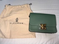 Fleuron 綠色真皮手袋