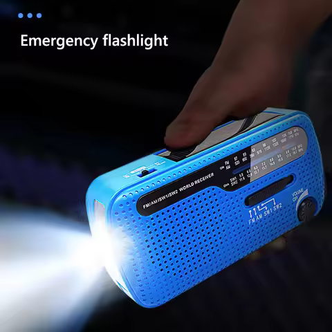 DE13 FM AM SW Crank Dynamo Solar Power Emergency Radio Flashlight Global Receiver High Quality VS Te