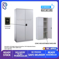 PUTSHA SHOP - Almari Besi / Kabinet Besi / Steel / Metal full height swing door cabinet c/w 3 pcs adjustable shelves- DELIVERY TO ALL PENINSULAR OF MALAYSIA