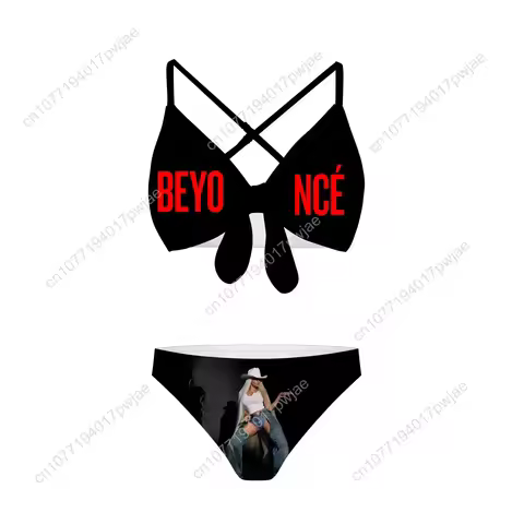 Beyonce Rock Cowboy Carter Bathing Suits Cross Strap Suspenders Swimsuits Women Bikini Party Beach S