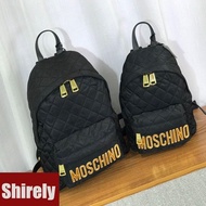 2023 For TM For TUMIˉ Business bag☌ [Shirely.my][Ready Stock]shirely-Moschino Rhombus backpack black gold lettering two sizes