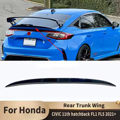 For Honda CIVIC 11th Hatchback Only FL1 FL5 2021+ Rear Tail Wings Fixed Wind Spoiler Rear Wing Auto 