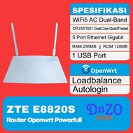 LINKSYS Zte e8820s Openwrt Wifi5 AC Dual-Band loadbalance autologin wms wifi.id seamless router Dual