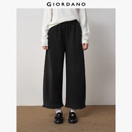 GIORDANO Women Pants Ruffle Cuff Bloomer Pants Elastic Waist Ankle Length Fashionable Casual Loose P