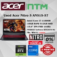 #AN059 USED ACER NITRO AN515-57 Gaming Laptop intel i7-11800H 16GB 512GB SSD NVIDIA RTX3070 RTX 3070