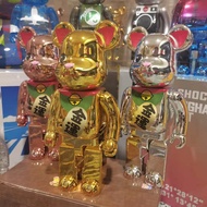 Building Block Bear Violence Bear Electroplated Silver Gold Fortune Cat Electroplated Gold Fortune Prosperity MMJ Bearbrick 400%