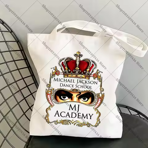 Boy Girl Casual Cute Tote MJ Fashion Accessories Storage Pouch Michael Jackson Canvas Handbag for Ad