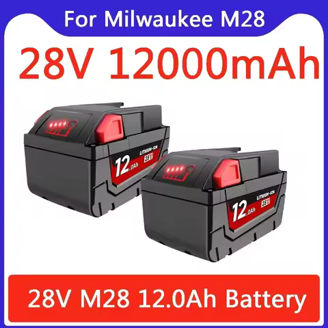 For Milwaukee 28V 12.0Ah M28 Battery Li-Ion Replacement Battery For Milwaukee 28V M28 48-11-2830 073