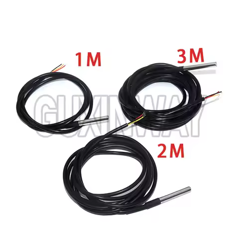 Stainless Steel Waterproof DS18b20 1/2/3M Thread Temperature Probe Temperature Sensor 18B20 Cable Fo