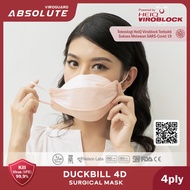 Masker Duckbill 4D 4 Ply Medis Antivirus - Absolute ( 2 pcs / sachet ) - Apricot Peach
