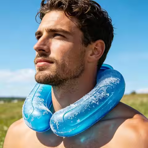 Wearable Neck Cooler for Summer Neck Cooling Tube Reusable Cooling Neck Sleeve for Hot Weather Freez