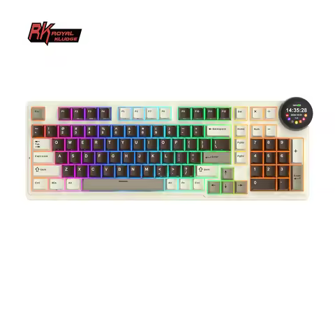 ROYAL KLUDGE RK N99 Wireless Mechanical Keyboard 98 Keys PBT Keycaps Gasket RGB Tri-mode Bluetooth G