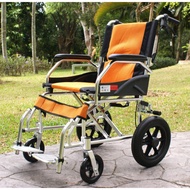 N+ Aluminum Lightweight 9.98kg Transport Wheelchair - COMFY800 (Orange)