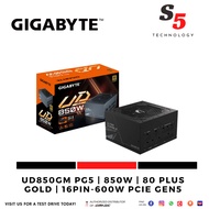 Gigabyte UD850GM PG5 / ATX 12V,850W PSU,80PLUS GOLD, 16Pin-600w PCIe Gen5 Cable / Power Supply