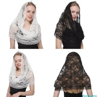 Best Elegant Lace Flower Veil Women Catholic Church Mantilla Veil Party Accessories