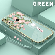 MERAH 6D Plated Case For Vivo Z1 Pro Z5X 2019 2020 X90 X90 Pro Beautiful pink flower Silicone Casing