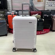 新上市KANGOL 袋鼠 PP箱 經典時尚 簡單大方 輕量耐磨行李箱 海關鎖 雙格層箱體可擴充 滑順飛機輪中箱24吋白色