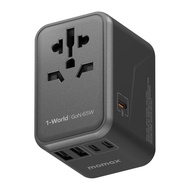 MOMAX 1-World 5-Ports Travel Charger (GaN 65W) - Black