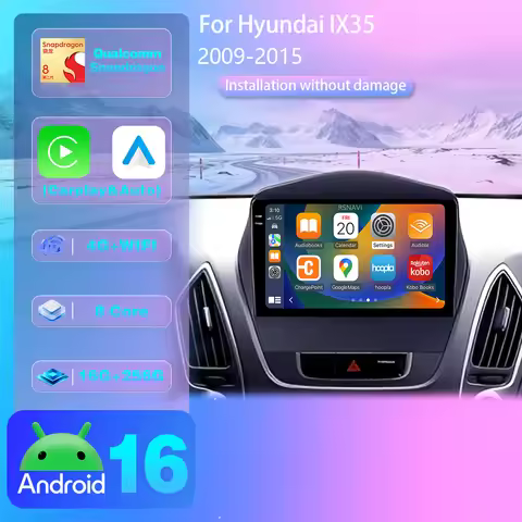 RSNAVI Android 16 Carplay Auto Car Radio Multimedia Player WIFI+4G For Hyundai Tucson 2 LM IX35 2009
