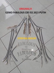100% new striping stiker motor honda genio fabulous cbs iss 2021 putih