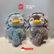 MINISO City Pen Explores the World Series - Pen Pen Penguin Plush Merlion Toy (9 inches)/Blue/Gray/S